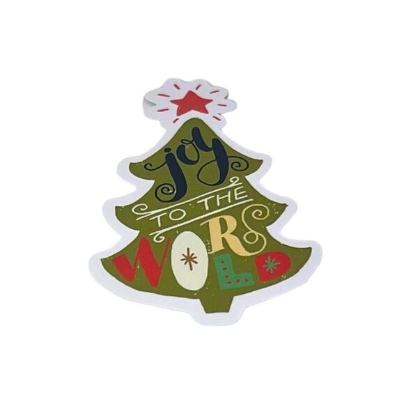 NWT Wool + Pepper Co. JOY TO THE WORLD Christmas Tree Sticker - Picture 1 of 2